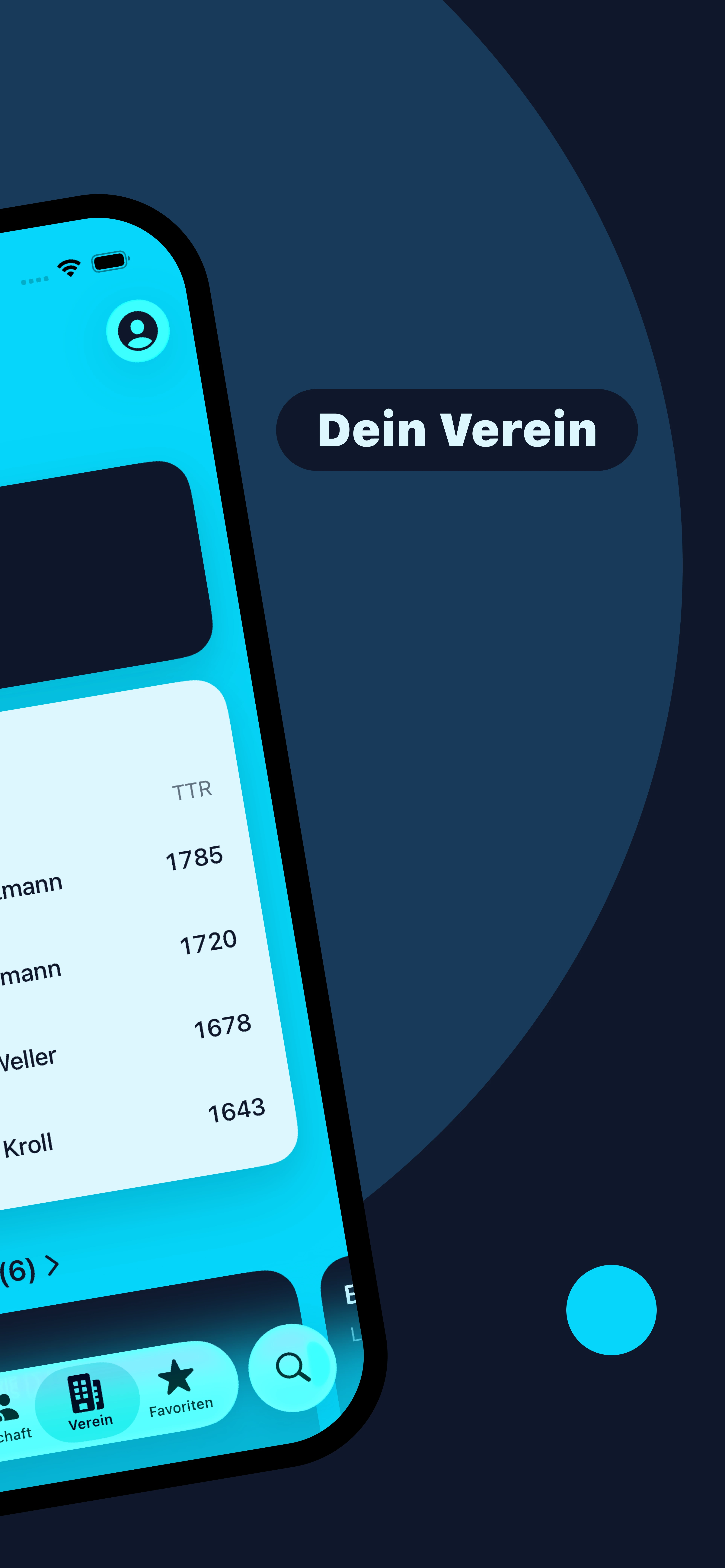 Vereinsübersicht mit Mannschaften und Spielplan